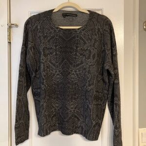 360 Cashmere Sweater, Size Small, black/grey